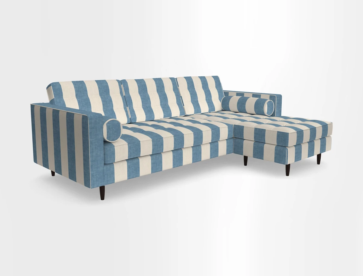 Marylebone LHF Corner Unit in Clever Tough And Eco Velvet Chrome