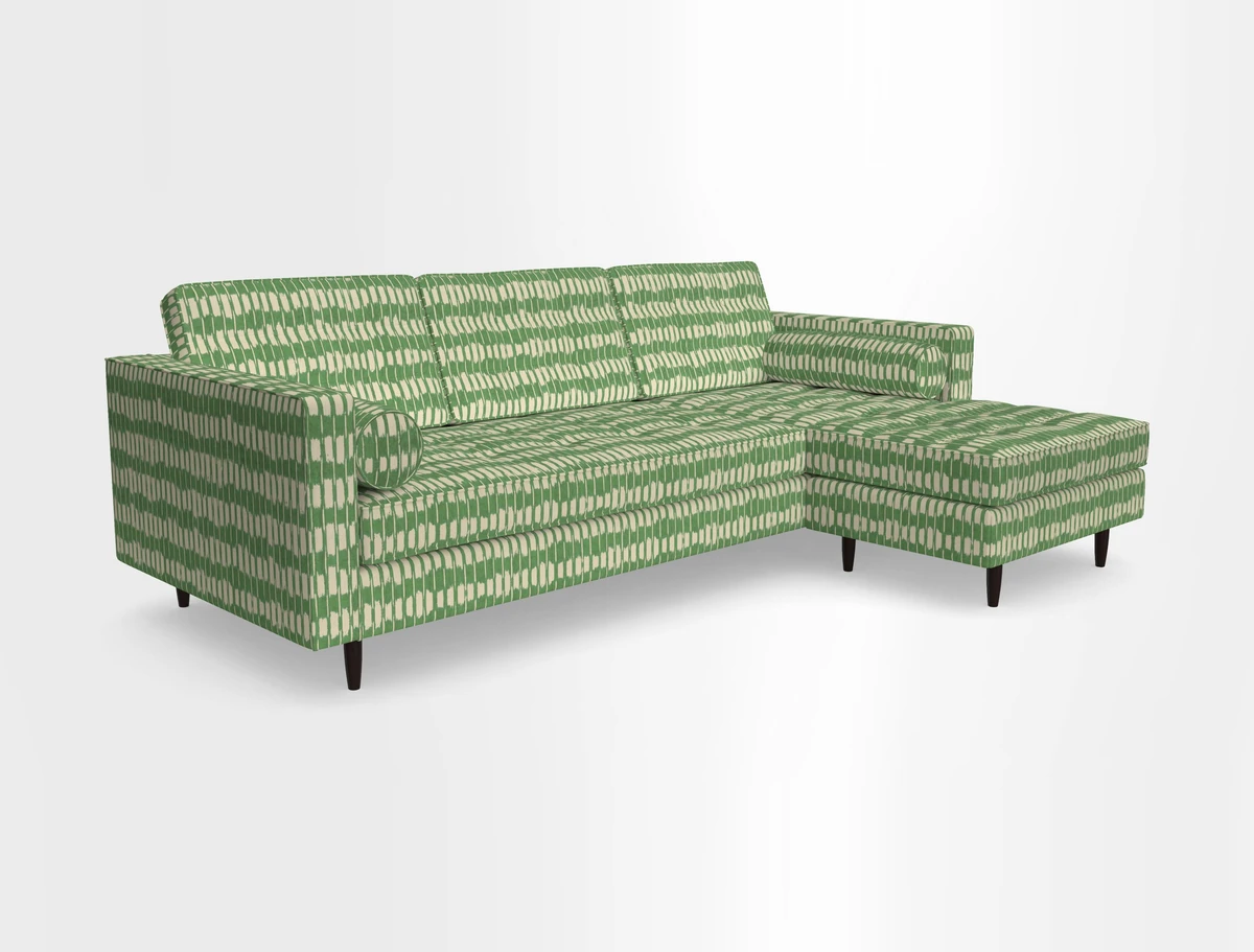Marylebone LHF Corner Unit in Clever Tough And Eco Velvet Chrome