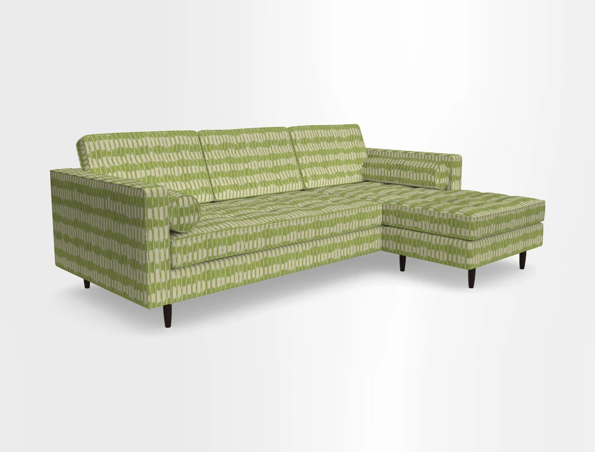 Marylebone LHF Corner Unit in Clever Tough And Eco Velvet Chrome