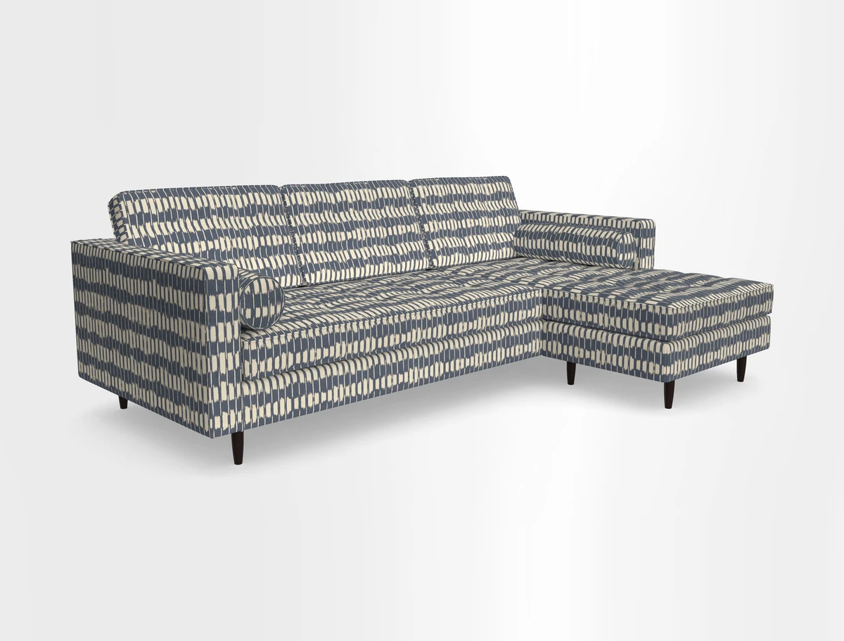 Marylebone LHF Corner Unit in Clever Tough And Eco Velvet Chrome