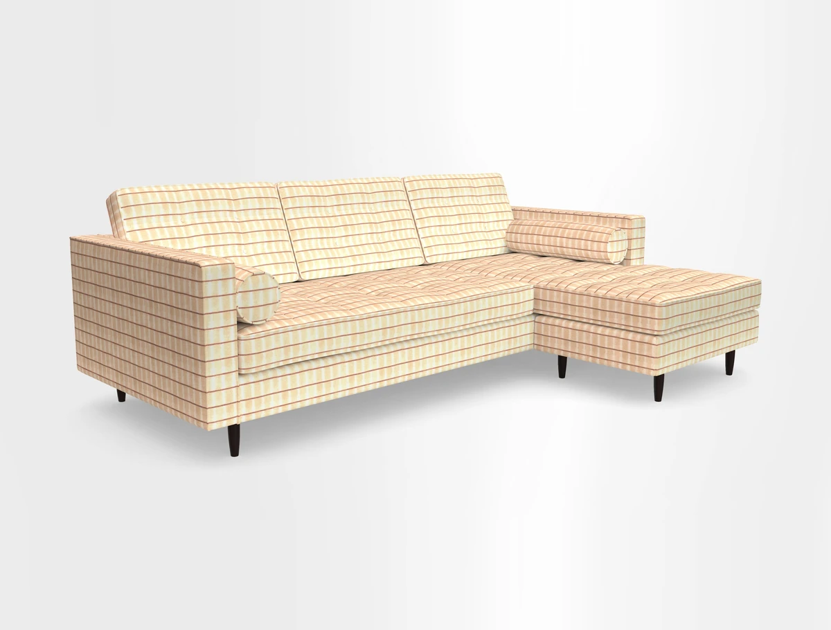 Marylebone LHF Corner Unit in Clever Tough And Eco Velvet Chrome