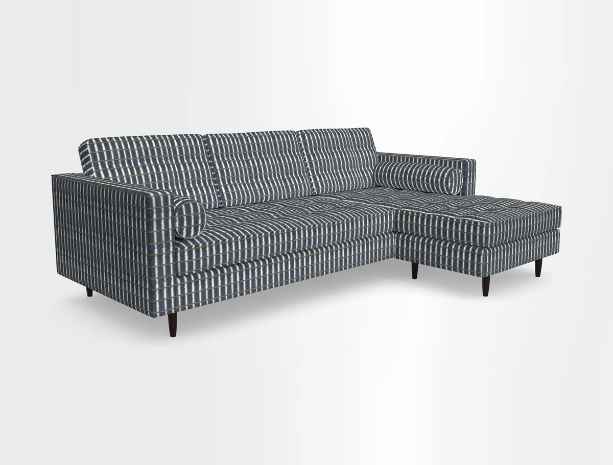 Marylebone LHF Corner Unit in Clever Tough And Eco Velvet Chrome