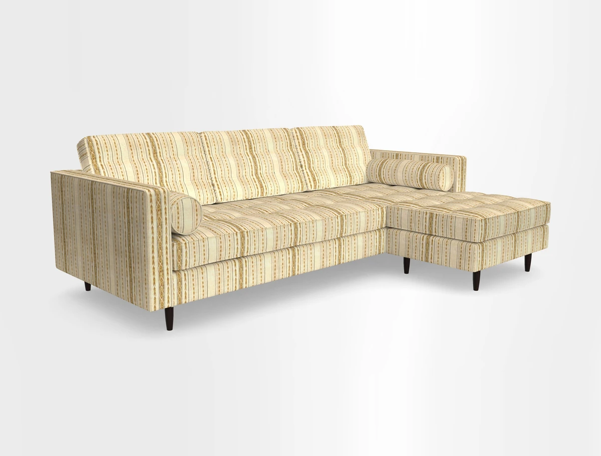 Marylebone LHF Corner Unit in Clever Tough And Eco Velvet Chrome
