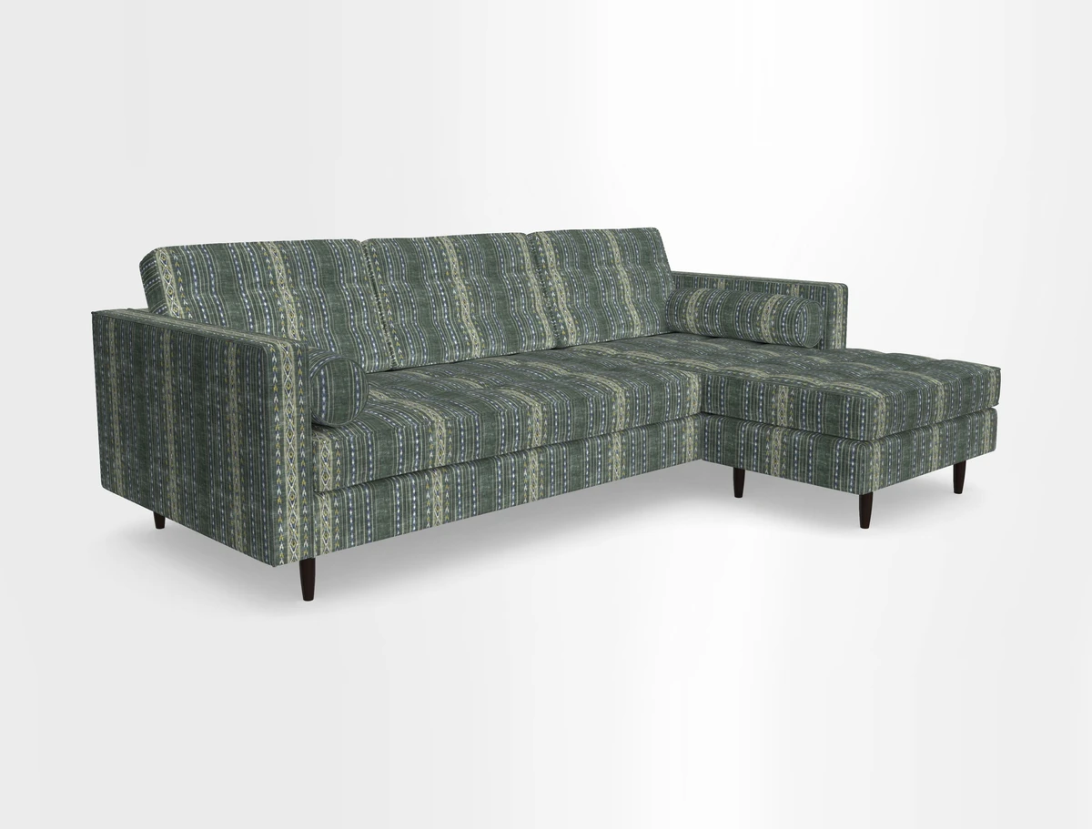 Marylebone LHF Corner Unit in Clever Tough And Eco Velvet Chrome