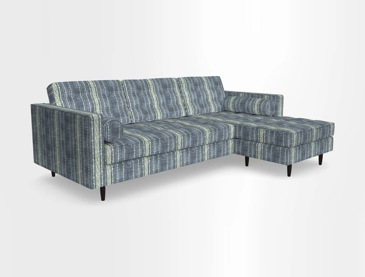 Marylebone LHF Corner Unit in Clever Tough And Eco Velvet Chrome