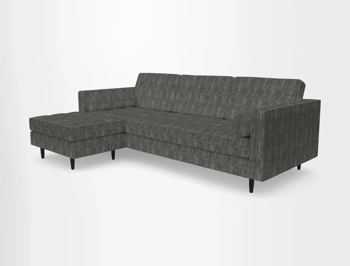 Marylebone RHF Corner Unit in Clever Tough And Eco Velvet Chrome