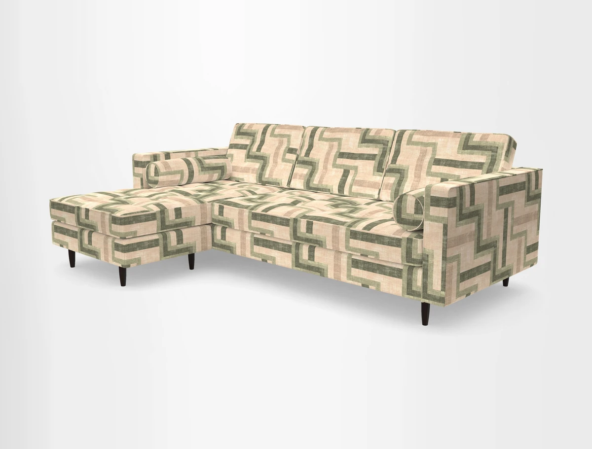 Marylebone RHF Corner Unit in Clever Tough And Eco Velvet Chrome