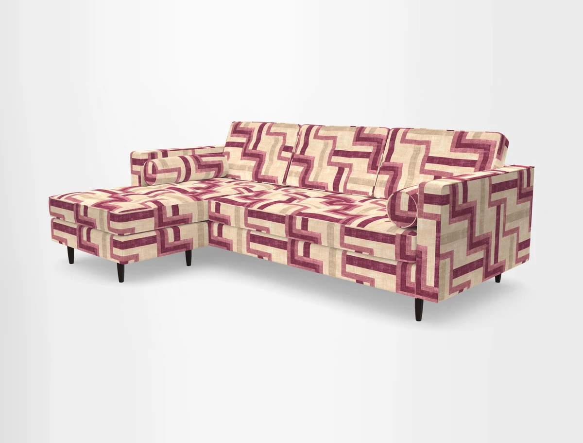 Marylebone RHF Corner Unit in Clever Tough And Eco Velvet Chrome
