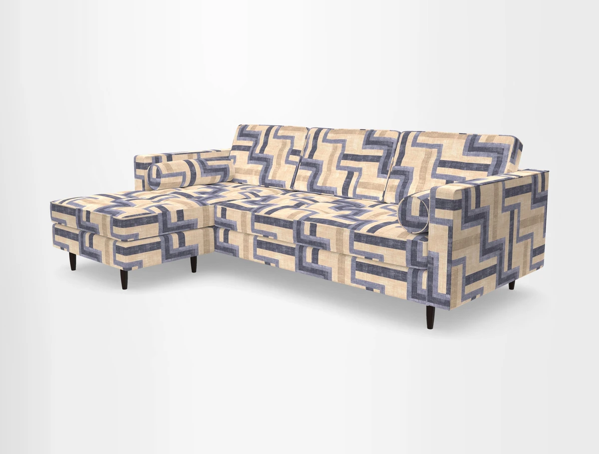 Marylebone RHF Corner Unit in Clever Tough And Eco Velvet Chrome