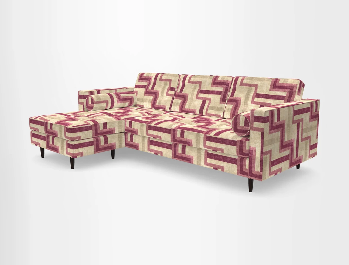 Marylebone RHF Corner Unit in Clever Tough And Eco Velvet Chrome