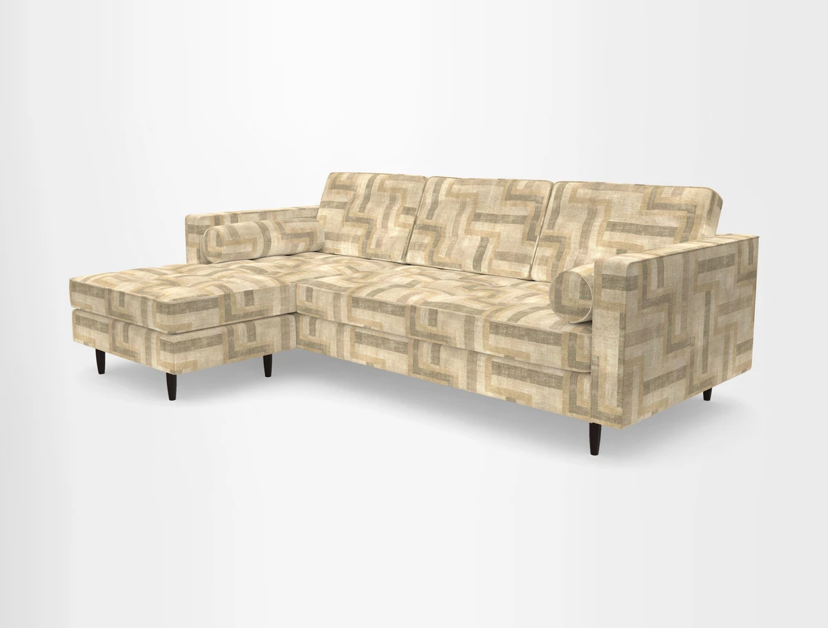 Marylebone RHF Corner Unit in Clever Tough And Eco Velvet Chrome