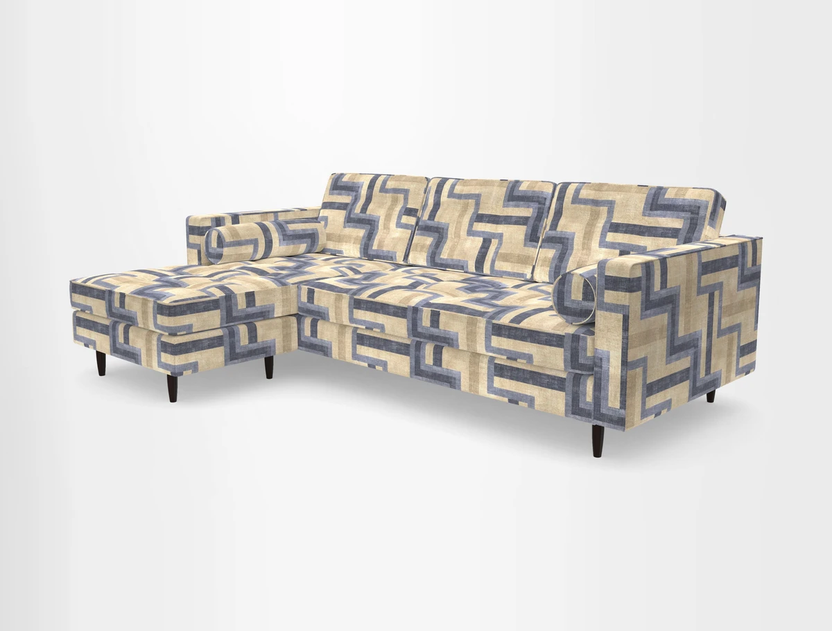 Marylebone RHF Corner Unit in Clever Tough And Eco Velvet Chrome