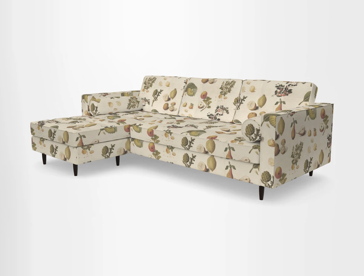Marylebone RHF Corner Unit in Clever Tough And Eco Velvet Chrome