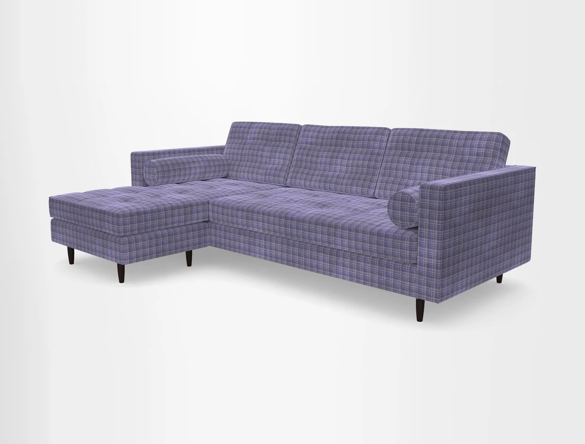 Marylebone RHF Corner Unit in Clever Tough And Eco Velvet Chrome