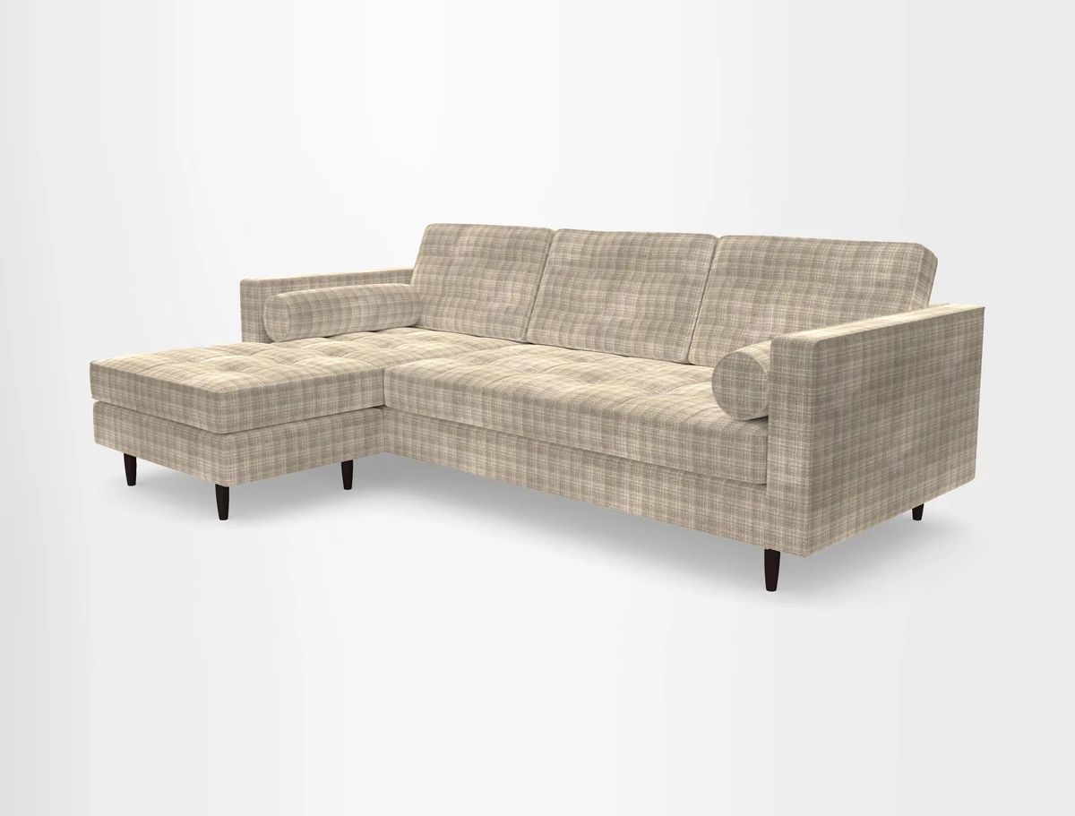 Marylebone RHF Corner Unit in Clever Tough And Eco Velvet Chrome