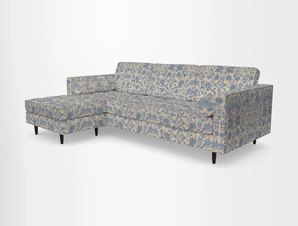 Marylebone RHF Corner Unit in Clever Tough And Eco Velvet Chrome