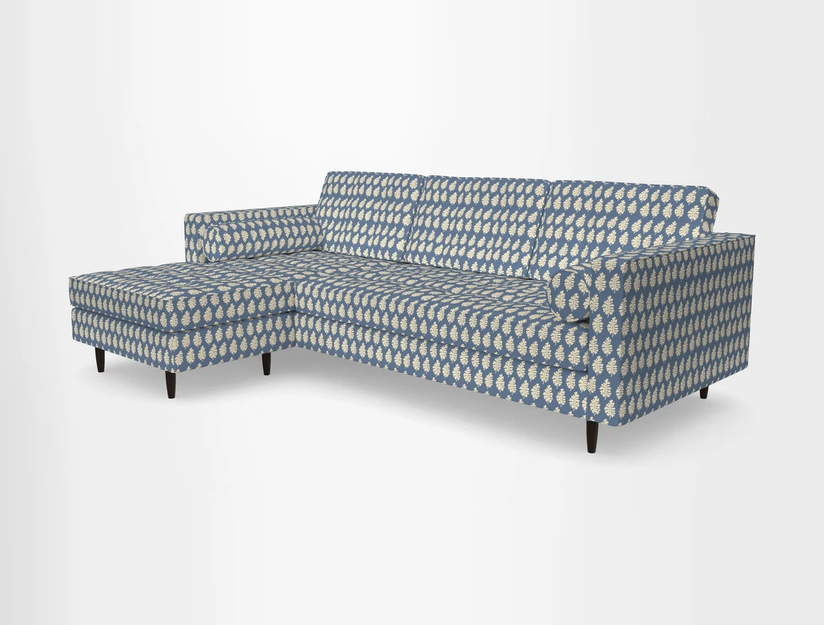 Marylebone RHF Corner Unit in Clever Tough And Eco Velvet Chrome