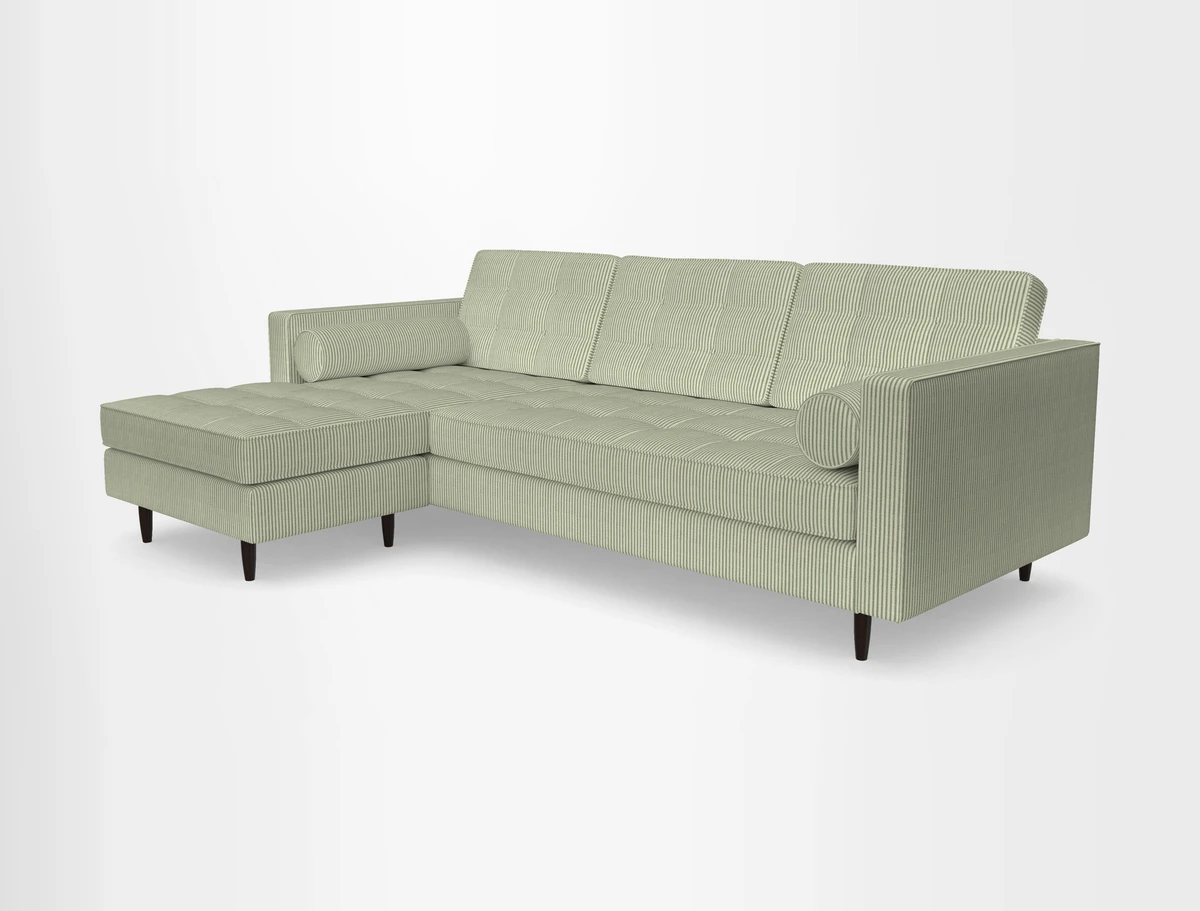 Marylebone RHF Corner Unit in Clever Tough And Eco Velvet Chrome