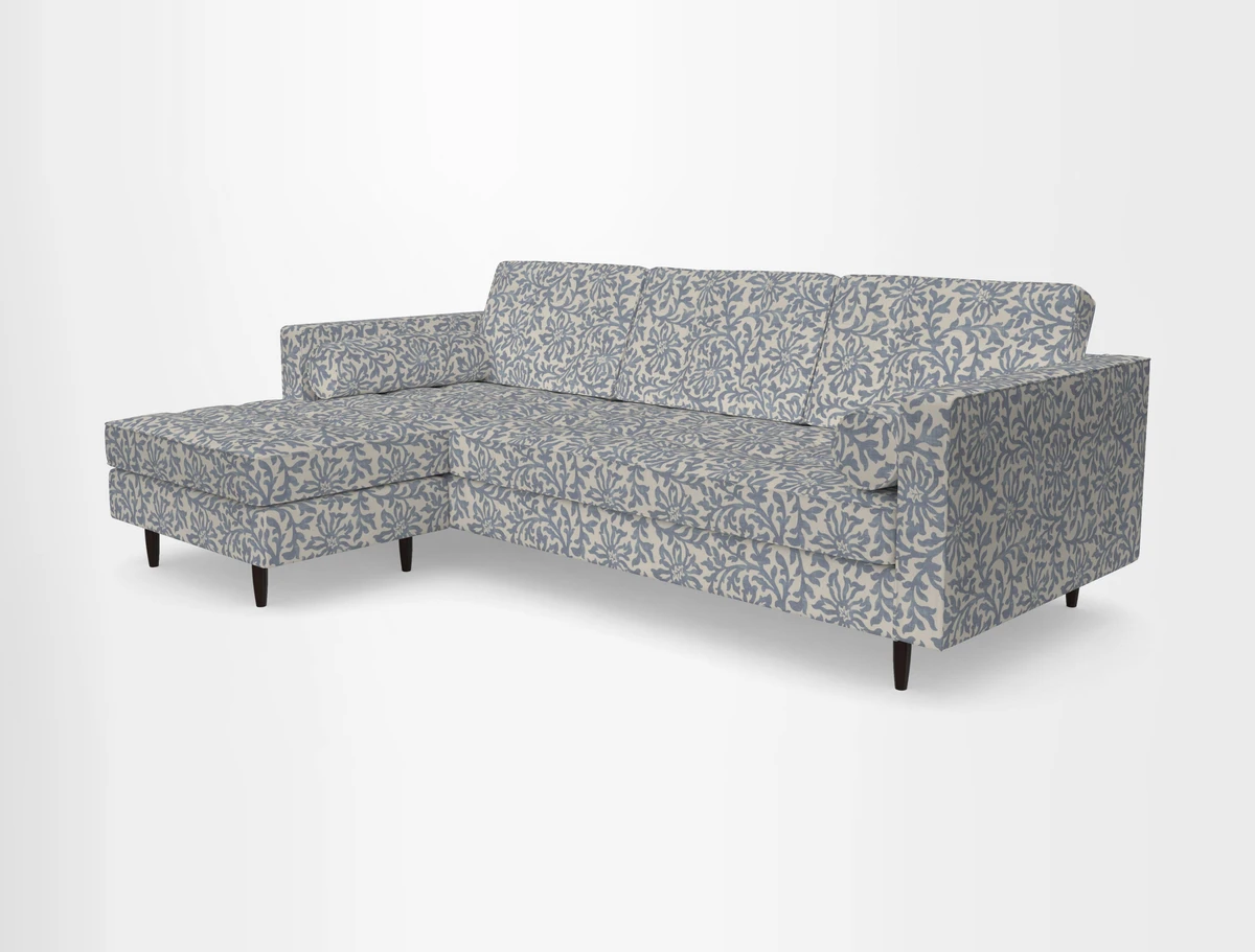 Marylebone RHF Corner Unit in Clever Tough And Eco Velvet Chrome