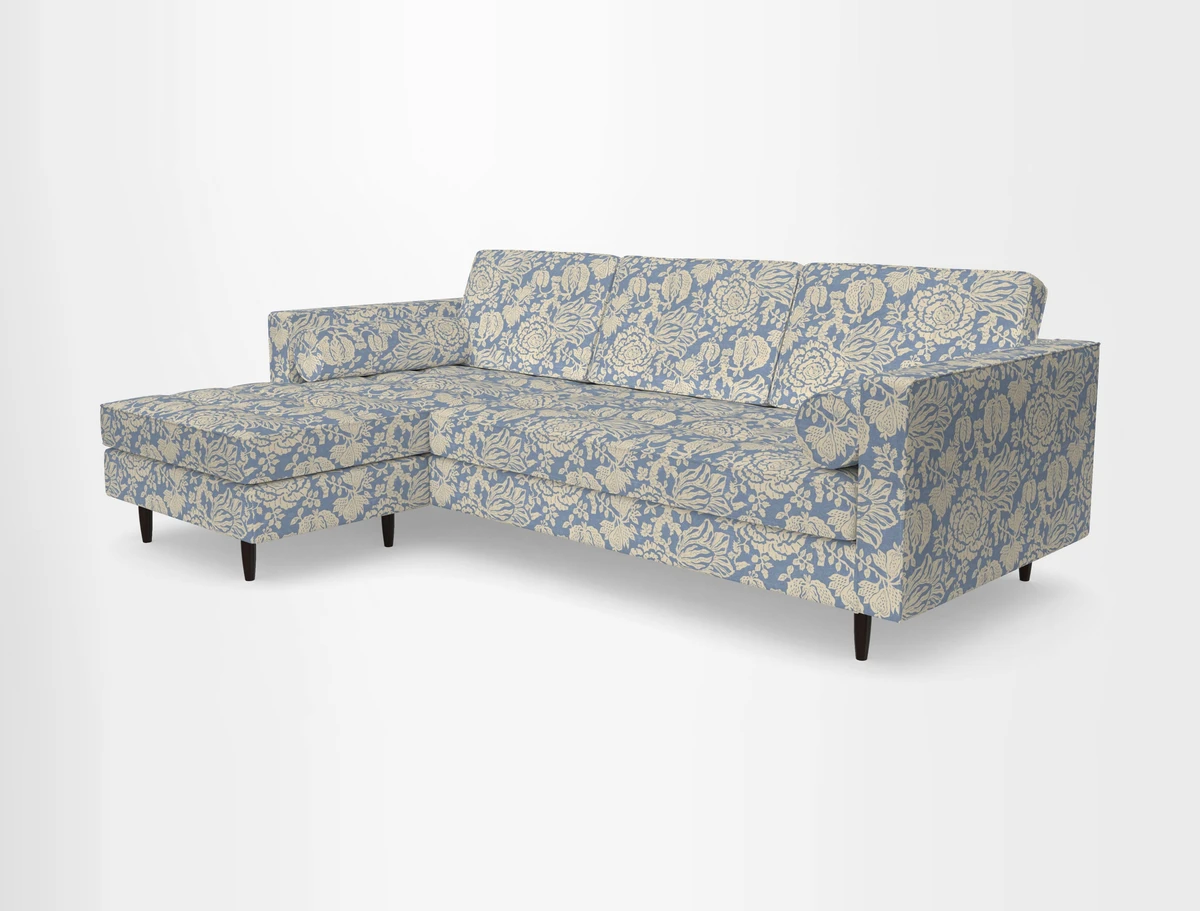 Marylebone RHF Corner Unit in Clever Tough And Eco Velvet Chrome