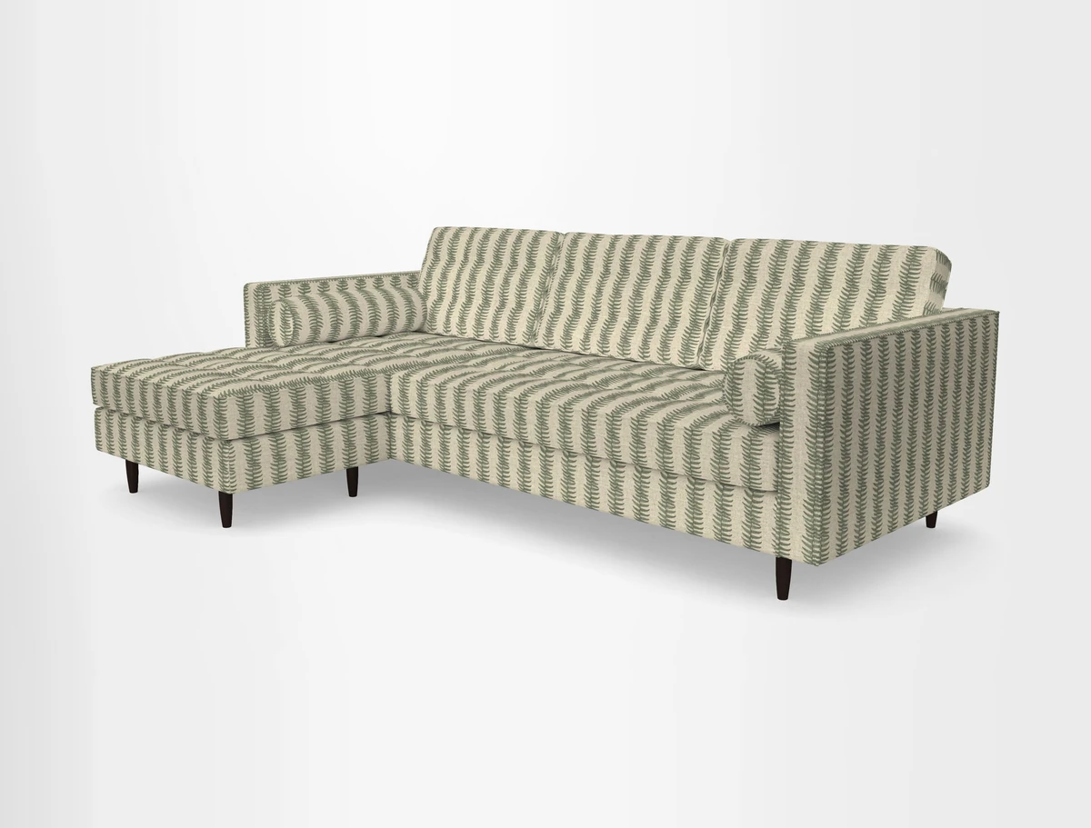 Marylebone RHF Corner Unit in Clever Tough And Eco Velvet Chrome
