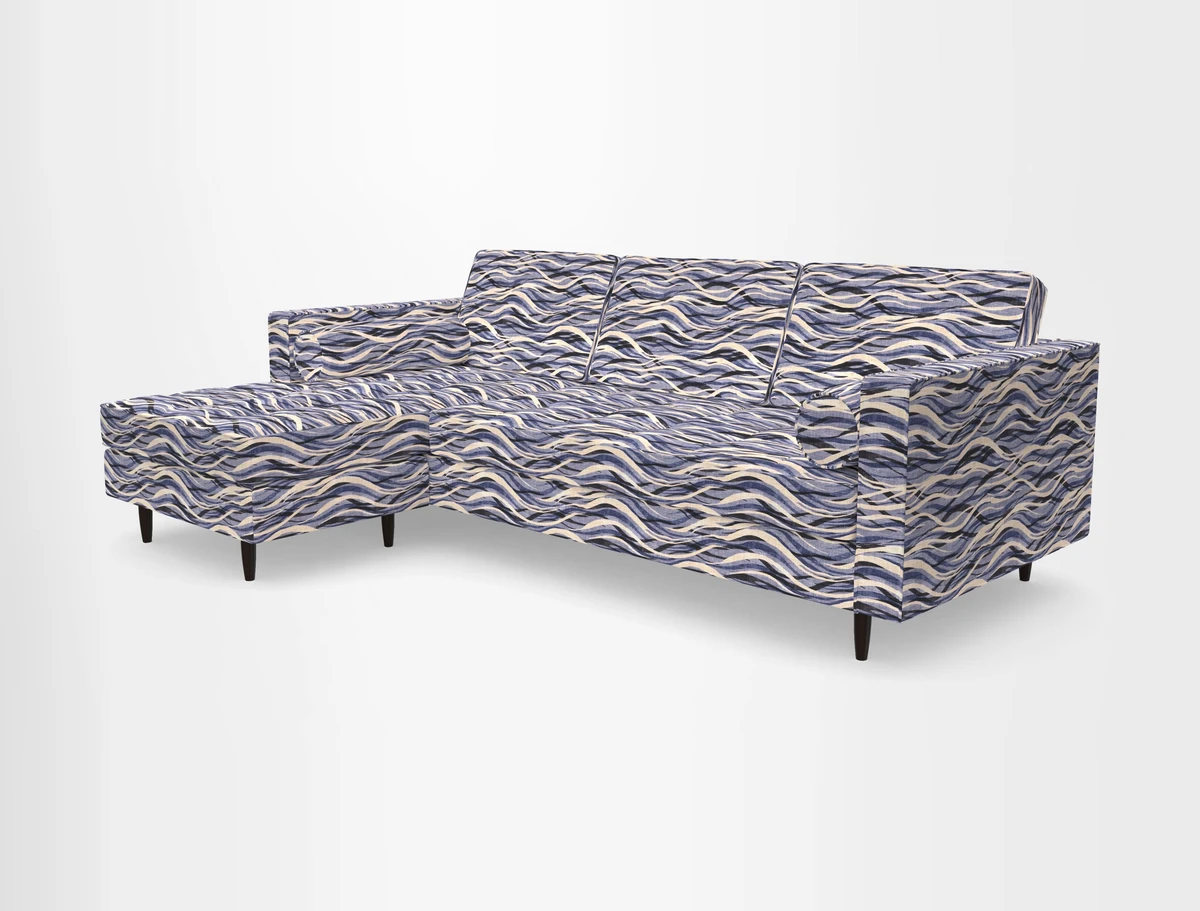 Marylebone RHF Corner Unit in Clever Tough And Eco Velvet Chrome