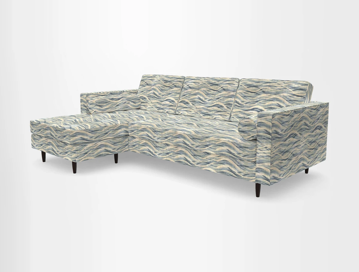 Marylebone RHF Corner Unit in Clever Tough And Eco Velvet Chrome
