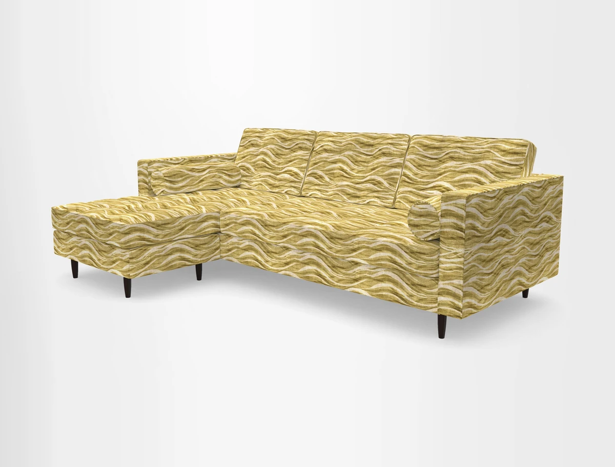 Marylebone RHF Corner Unit in Clever Tough And Eco Velvet Chrome