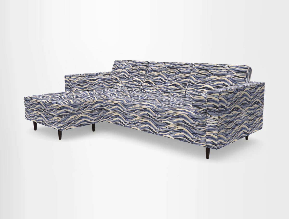 Marylebone RHF Corner Unit in Clever Tough And Eco Velvet Chrome