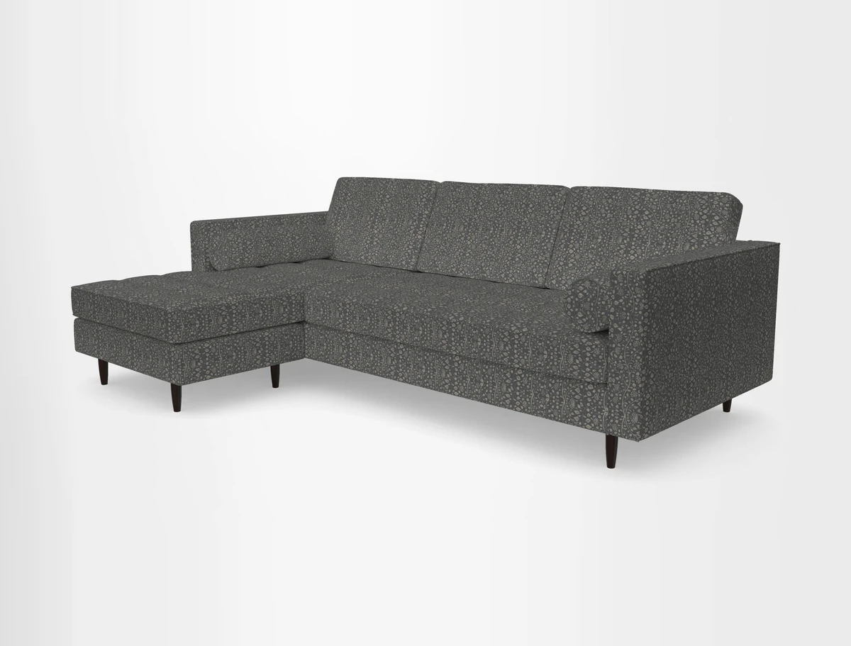 Marylebone RHF Corner Unit in Clever Tough And Eco Velvet Chrome