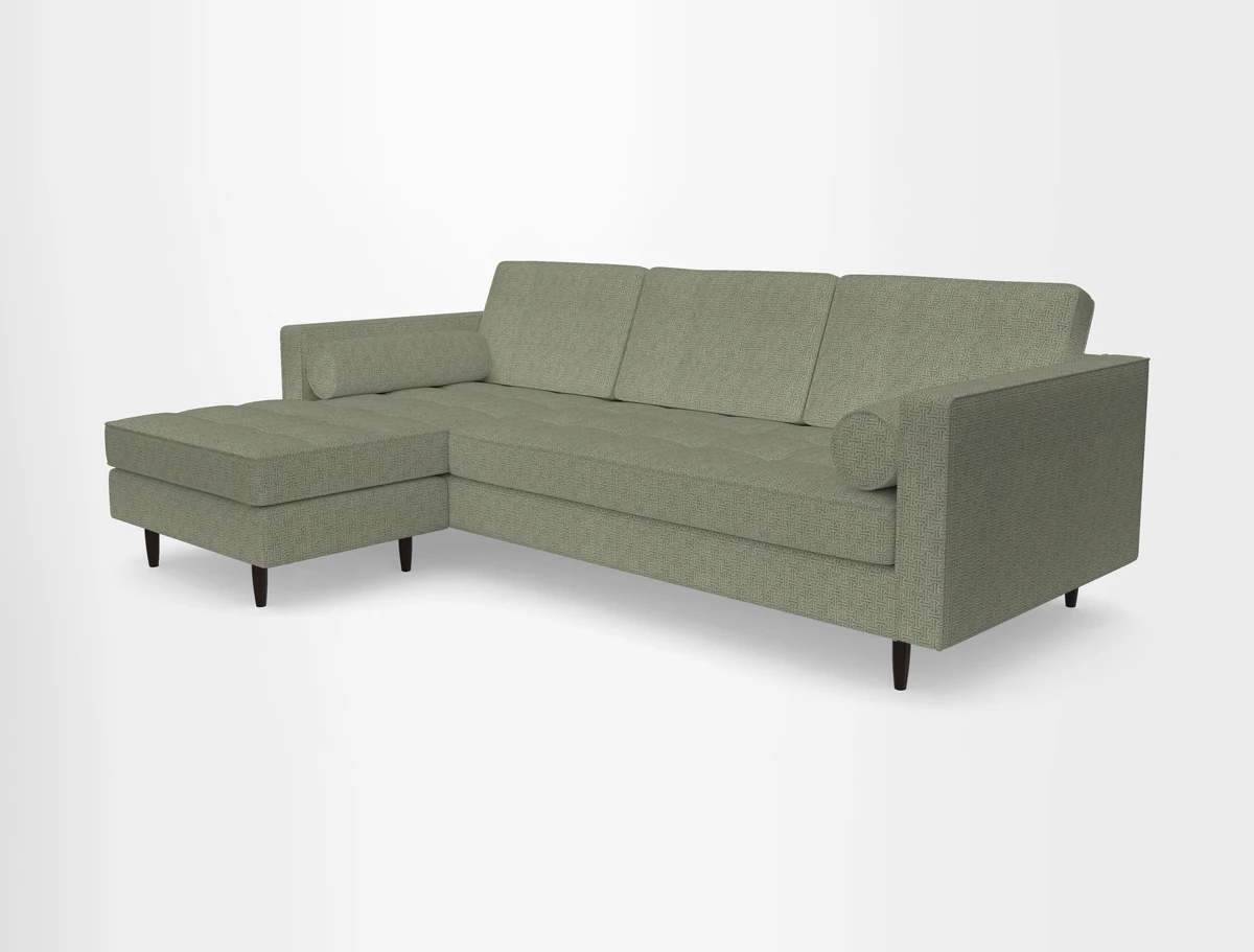 Marylebone RHF Corner Unit in Clever Tough And Eco Velvet Chrome