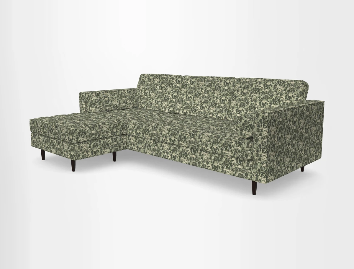 Marylebone RHF Corner Unit in Clever Tough And Eco Velvet Chrome