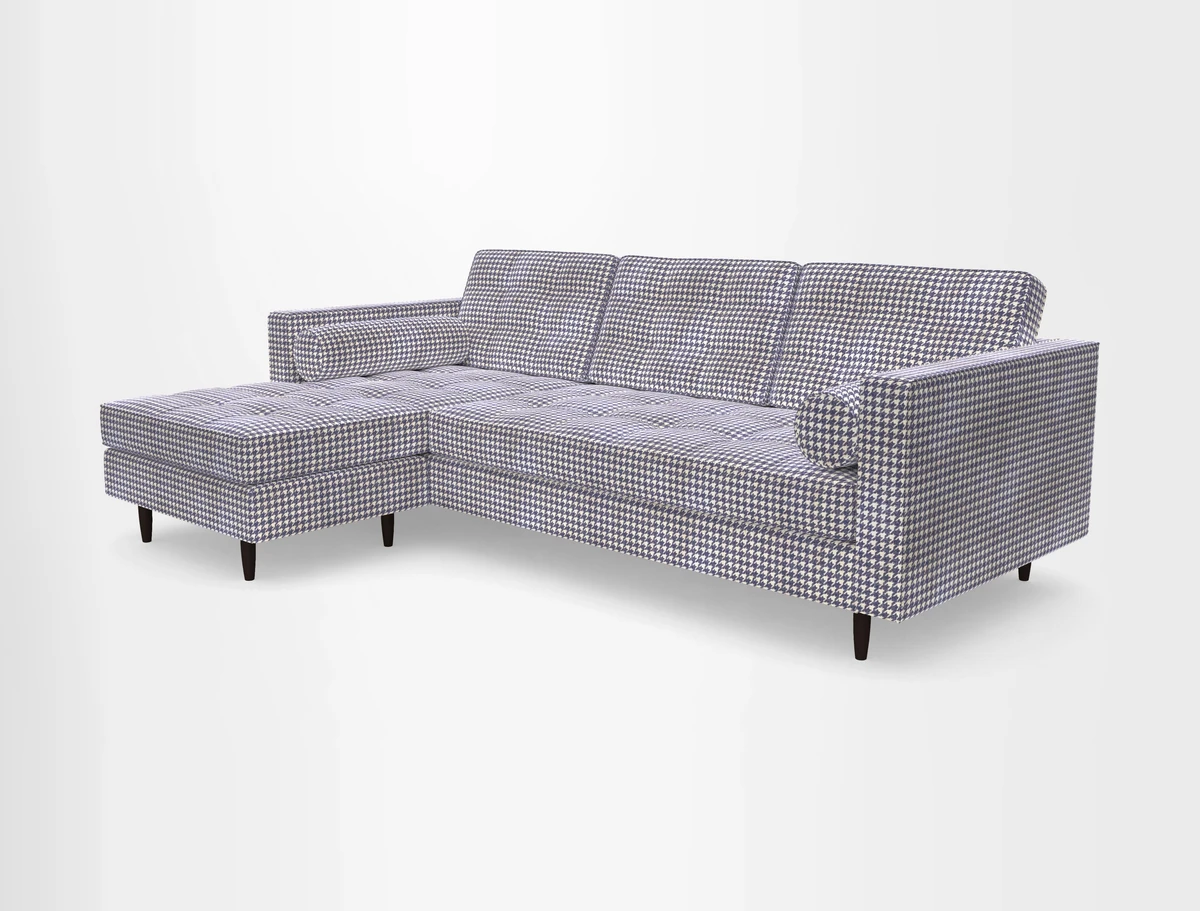 Marylebone RHF Corner Unit in Clever Tough And Eco Velvet Chrome