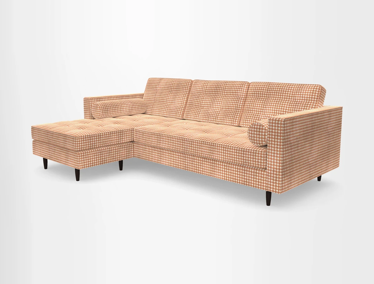 Marylebone RHF Corner Unit in Clever Tough And Eco Velvet Chrome