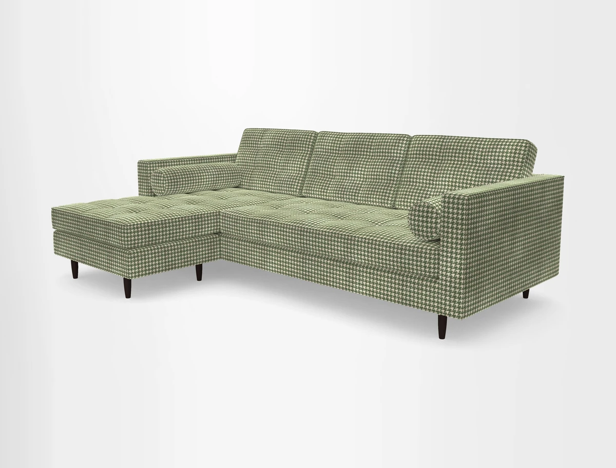 Marylebone RHF Corner Unit in Clever Tough And Eco Velvet Chrome