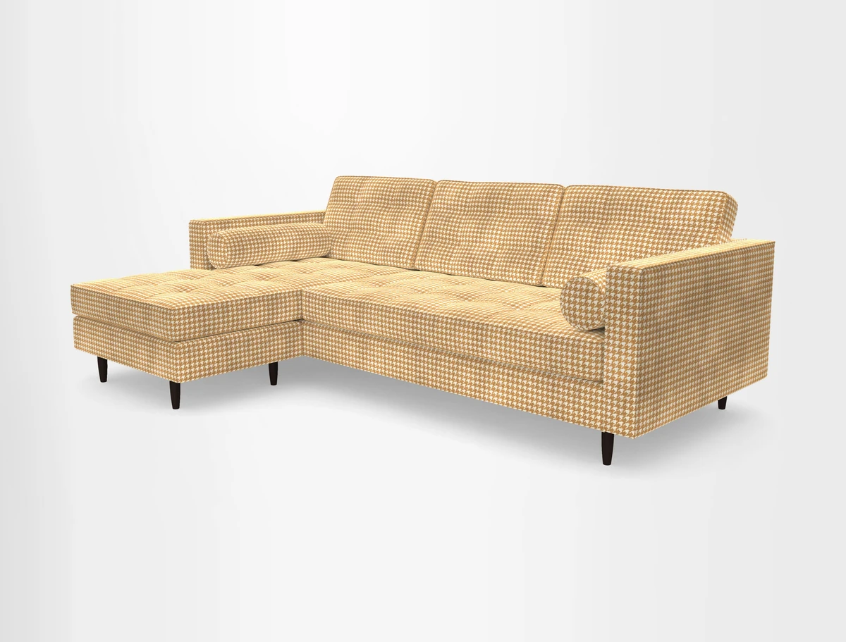 Marylebone RHF Corner Unit in Clever Tough And Eco Velvet Chrome