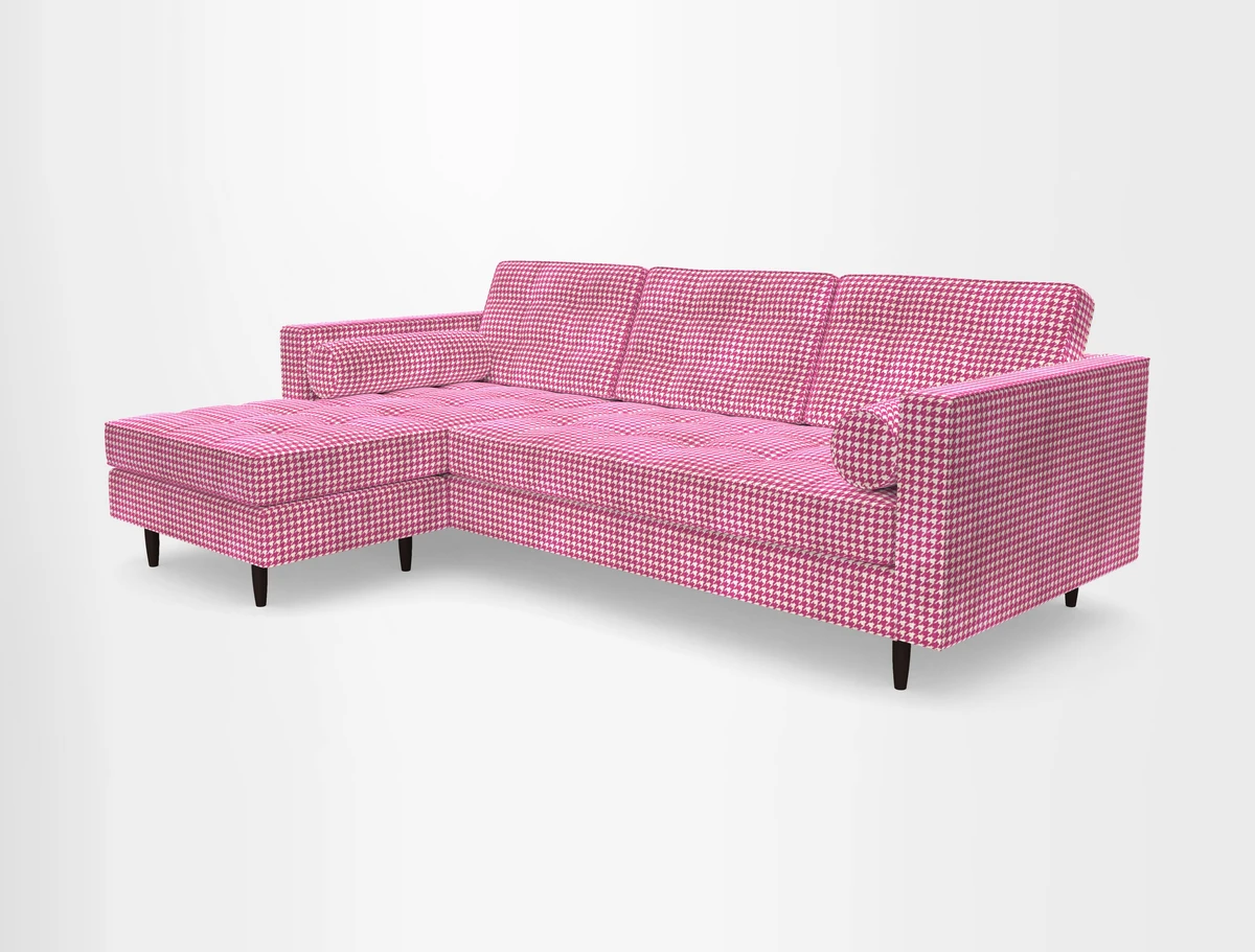Marylebone RHF Corner Unit in Clever Tough And Eco Velvet Chrome