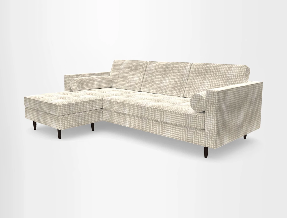 Marylebone RHF Corner Unit in Clever Tough And Eco Velvet Chrome