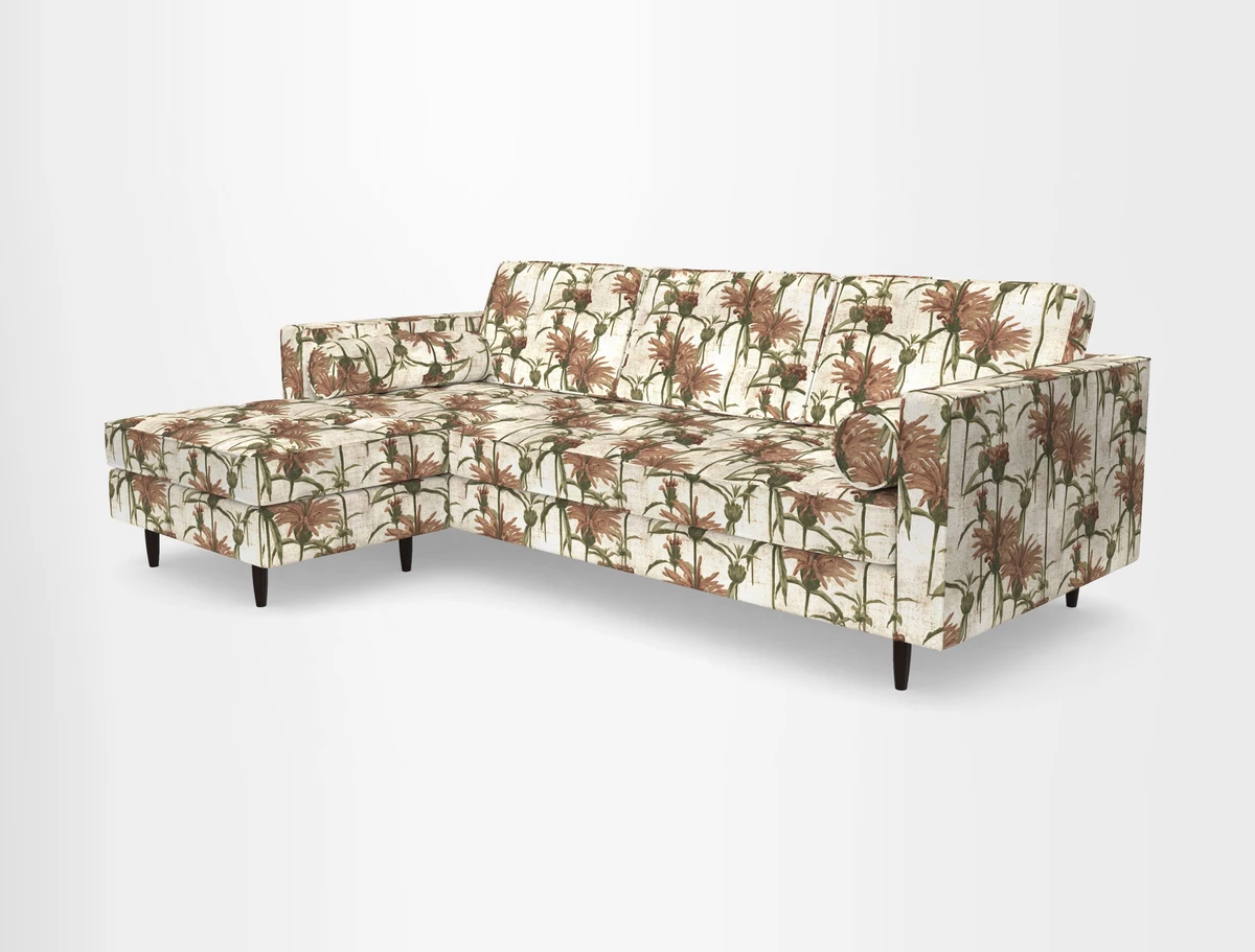 Marylebone RHF Corner Unit in Clever Tough And Eco Velvet Chrome