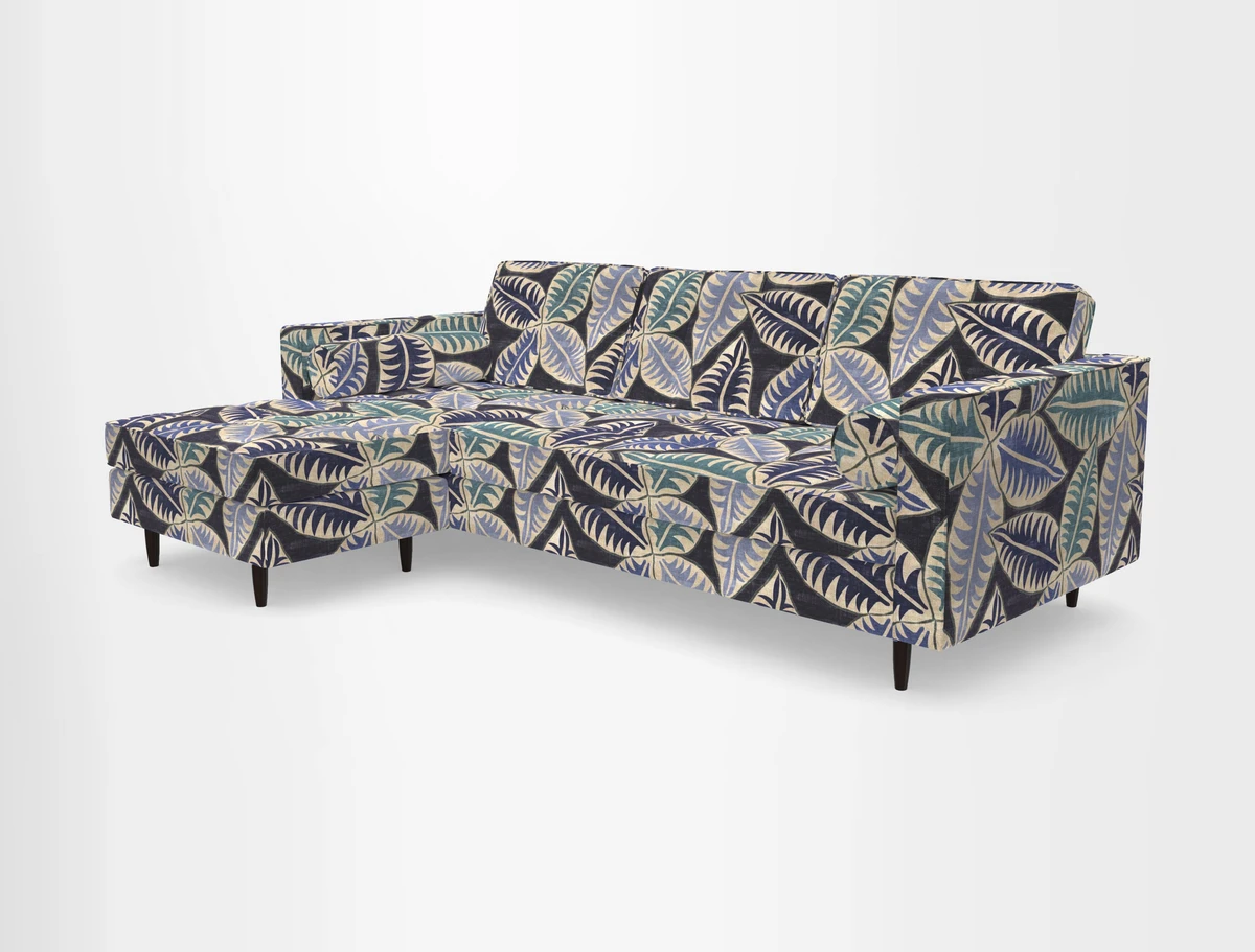 Marylebone RHF Corner Unit in Clever Tough And Eco Velvet Chrome