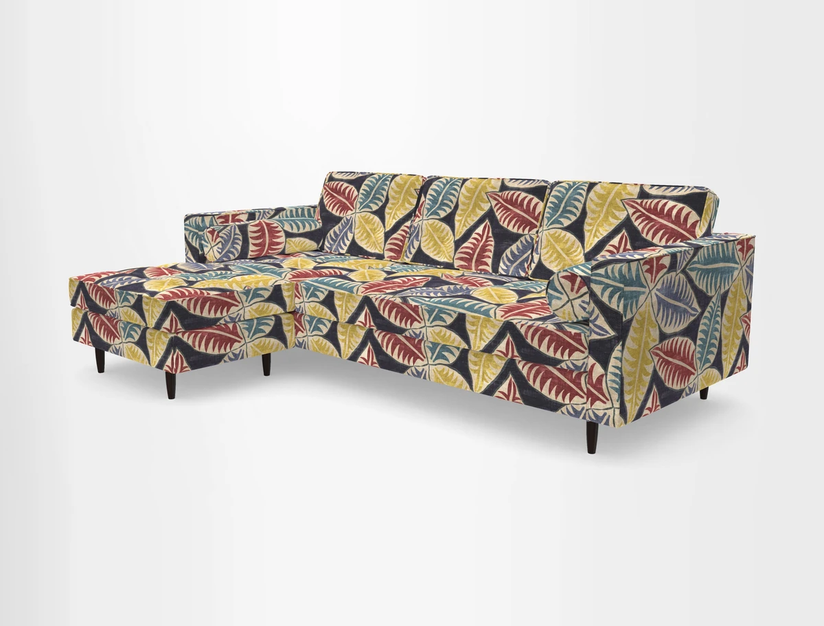 Marylebone RHF Corner Unit in Clever Tough And Eco Velvet Chrome