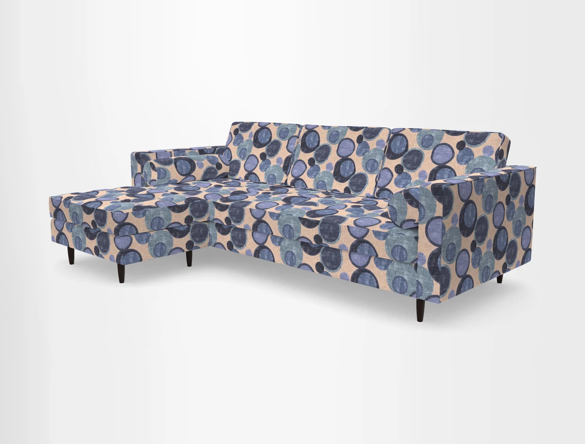 Marylebone RHF Corner Unit in Clever Tough And Eco Velvet Chrome