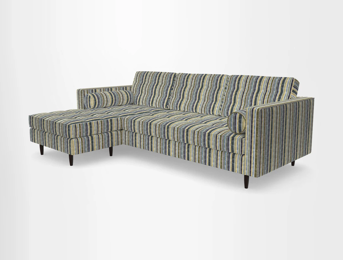 Marylebone RHF Corner Unit in Clever Tough And Eco Velvet Chrome