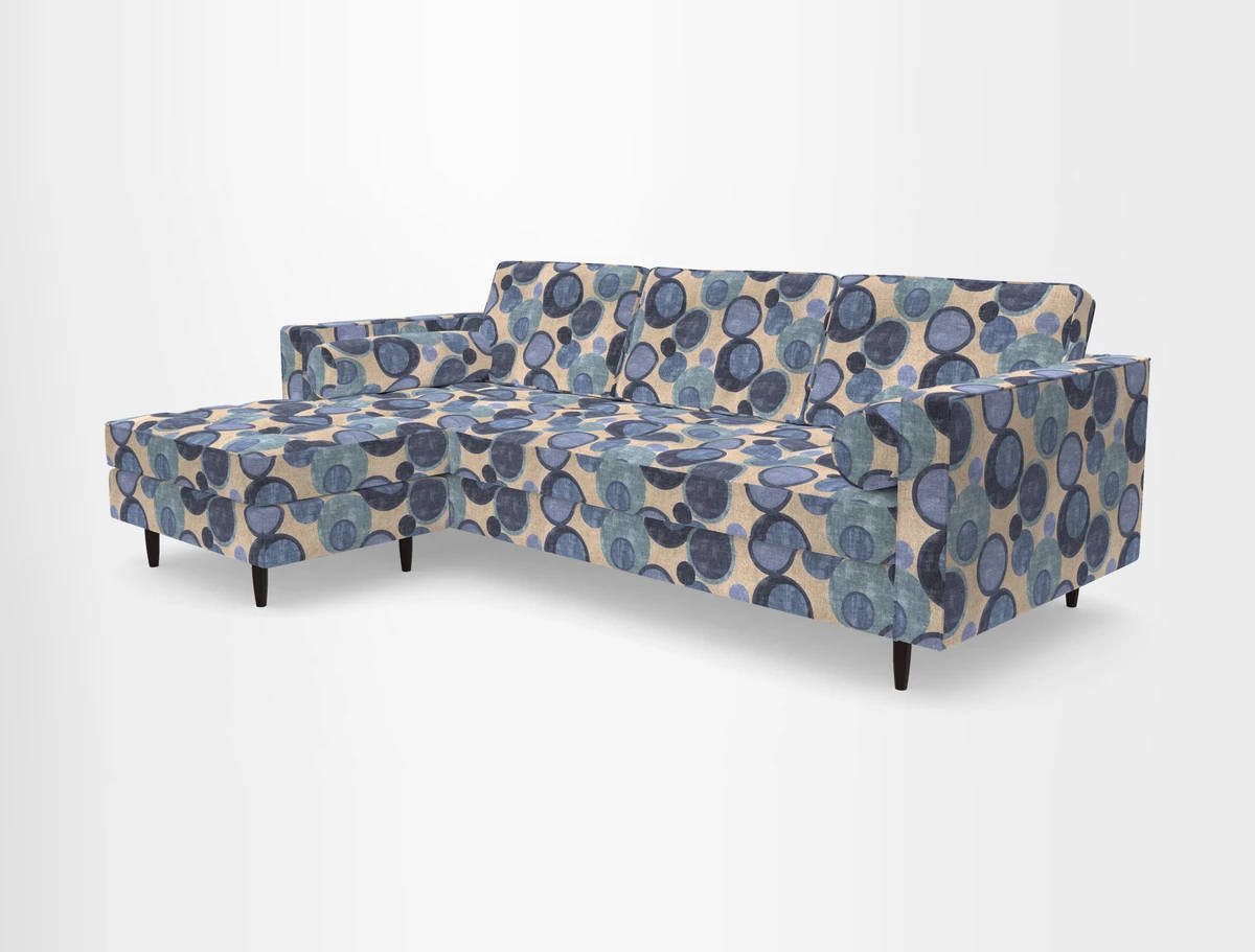 Marylebone RHF Corner Unit in Clever Tough And Eco Velvet Chrome