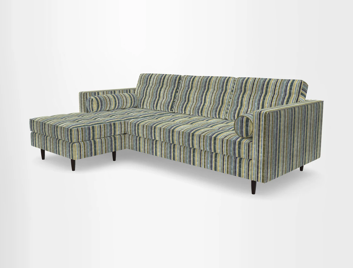 Marylebone RHF Corner Unit in Clever Tough And Eco Velvet Chrome