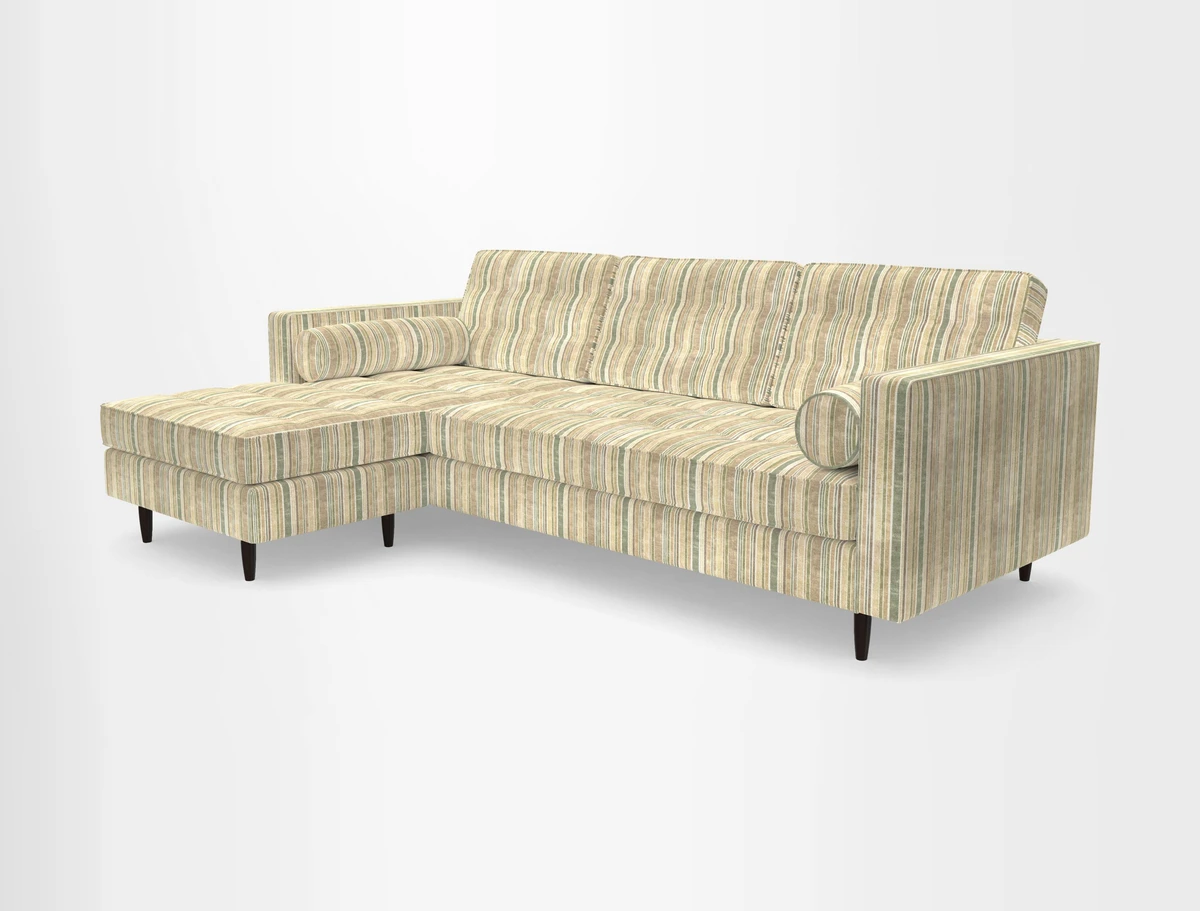 Marylebone RHF Corner Unit in Clever Tough And Eco Velvet Chrome