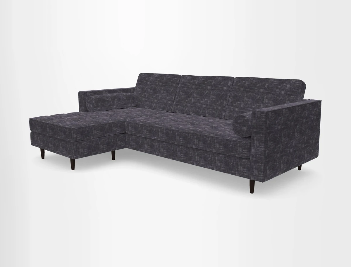 Marylebone RHF Corner Unit in Clever Tough And Eco Velvet Chrome
