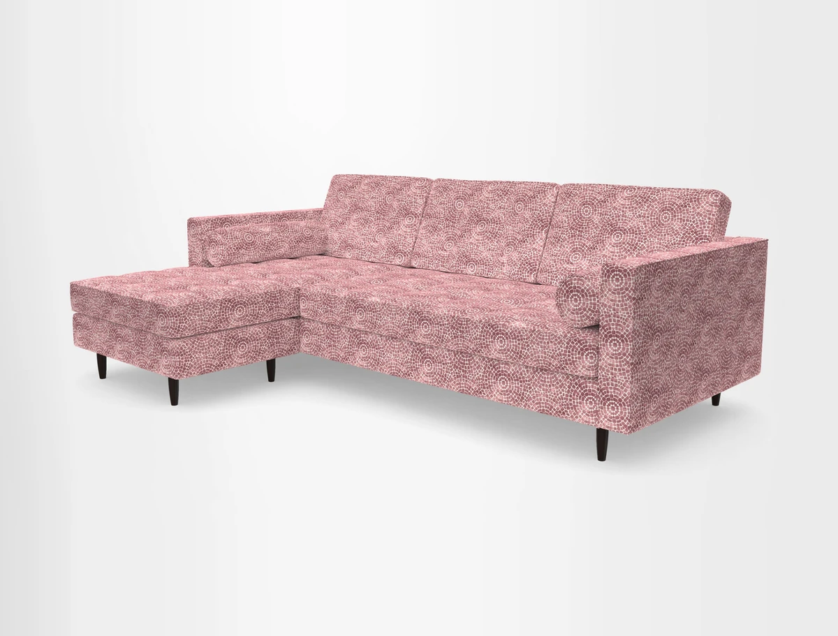 Marylebone RHF Corner Unit in Clever Tough And Eco Velvet Chrome