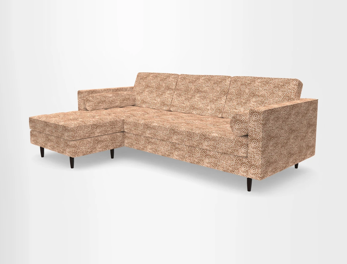 Marylebone RHF Corner Unit in Clever Tough And Eco Velvet Chrome