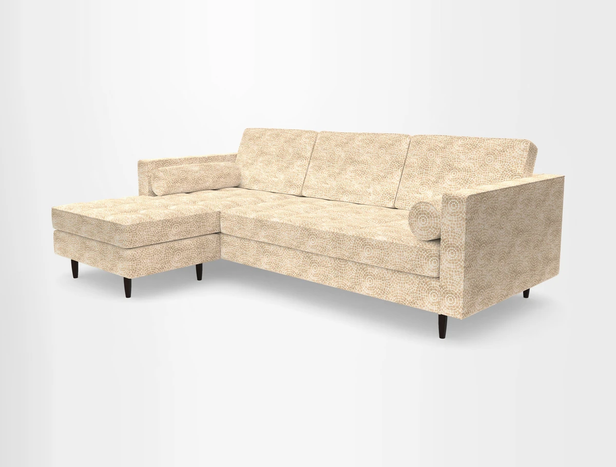 Marylebone RHF Corner Unit in Clever Tough And Eco Velvet Chrome